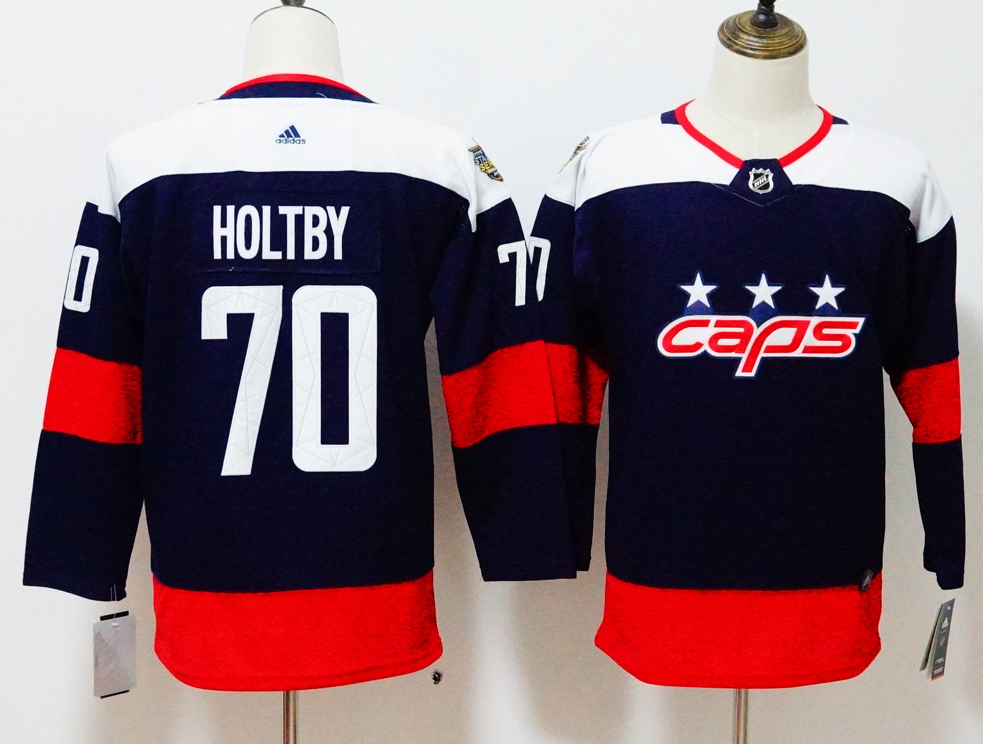 Women Washington Capitals 70 Holtby Blue Hockey Stitched Adidas NHL Jerseys